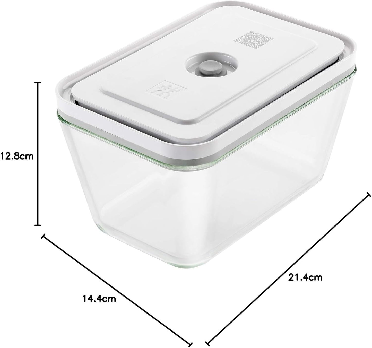 ZWILLING Fresh & Save Large Vacuum Sealer Glass Food Storage Container, Meal Prep Container, Airtight, Food Saver, 1-pc