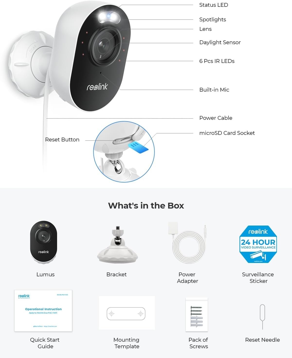 REOLINK Wireless Outdoor Security Camera Lumus 2K, Upgraded 4MP Spotlight Color Night Vision, 2.4/5GHz Dual-Band WiFi Plug in Camera, Smart Person/Vehicle/Animal Detection, Two-Way Talk, Local Storage