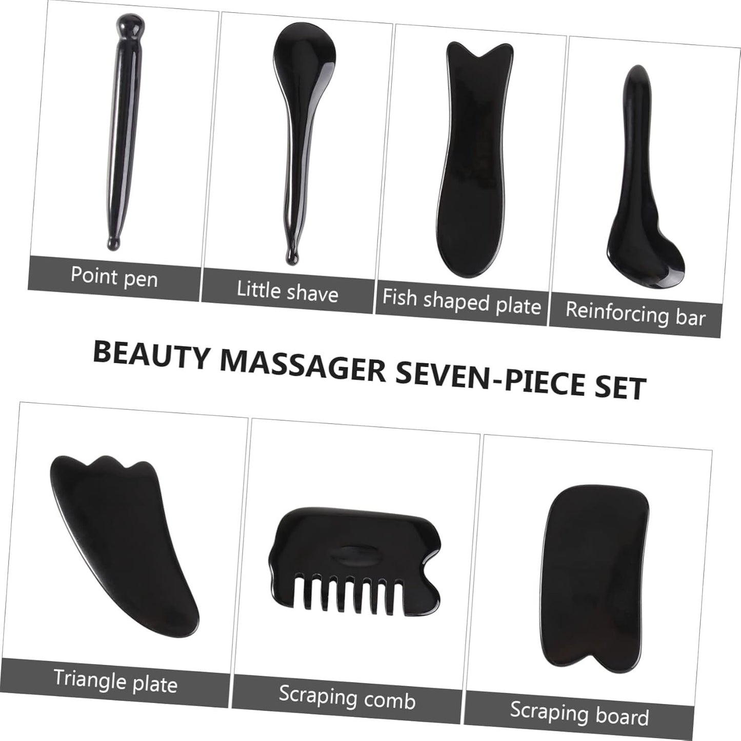 BIUDECO 1 Set Massaging Scrapers Set for Meridians Compact Beauty Tools for Facial Circulation and Aging