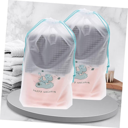 HAPINARY 20pcs Drawstring Bags for Clothing Organization Travel Luggage Packing Durable Unicorn Design for