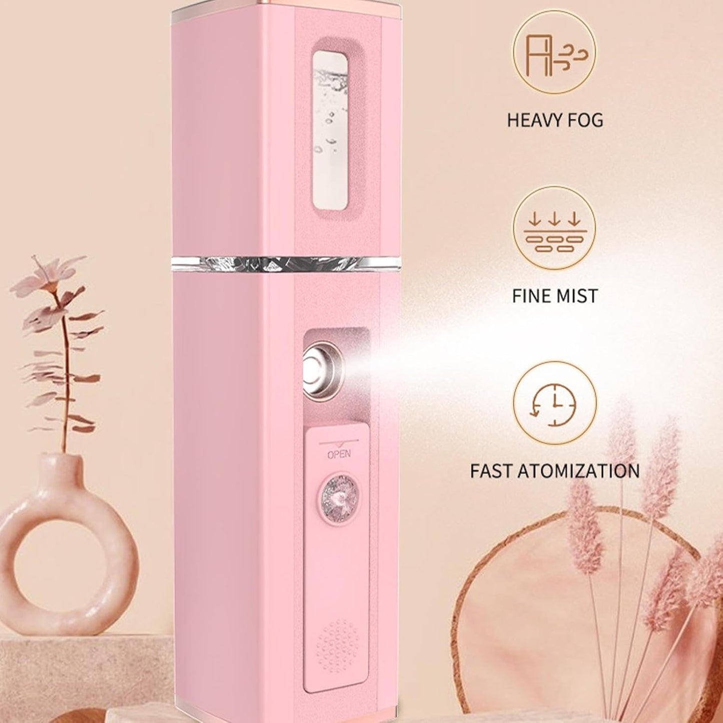 Face Mister, Face Spray, Rechargeable Humidifier, Fine Water Mist, Skin Hydration, Electric Face Mister, Portable Face Sprayer, Travel Beauty Tool, Deep Skin Hydration, Women's Skincare