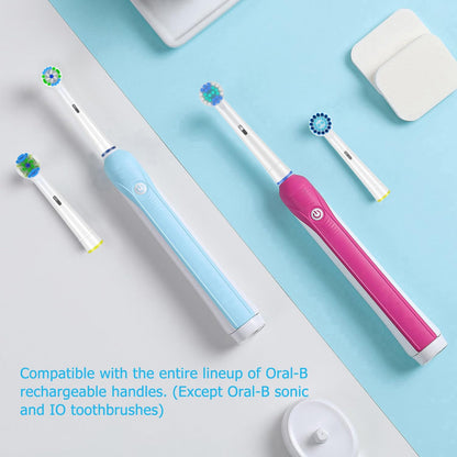 Qitizu Heads Compatible with Braun Oral B Electric Toothbrushes, Replacement Includes 4 Precision, 4 Floss, 4 Sensitive and 4 EfficienteClean -16pcs (16 White)
