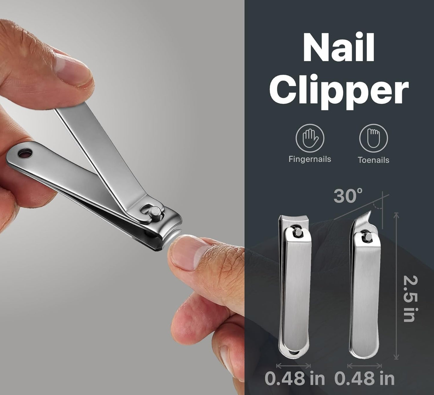 "konovo 5 Pieces Nail Clipper Set Konovo Stainless Steel Manicure Kit Travel Nail Care Kit Nail Clippers for Men Toenail Clippers or Nail Clippers Nail Clippers for Nail Clippers