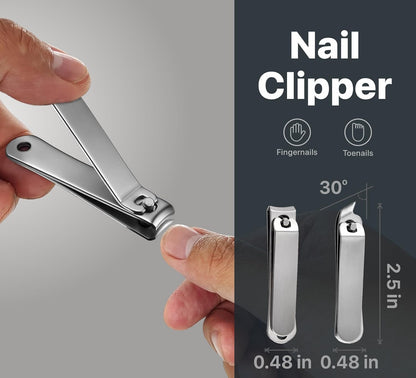 "konovo 5 Pieces Nail Clipper Set Konovo Stainless Steel Manicure Kit Travel Nail Care Kit Nail Clippers for Men Toenail Clippers or Nail Clippers Nail Clippers for Nail Clippers