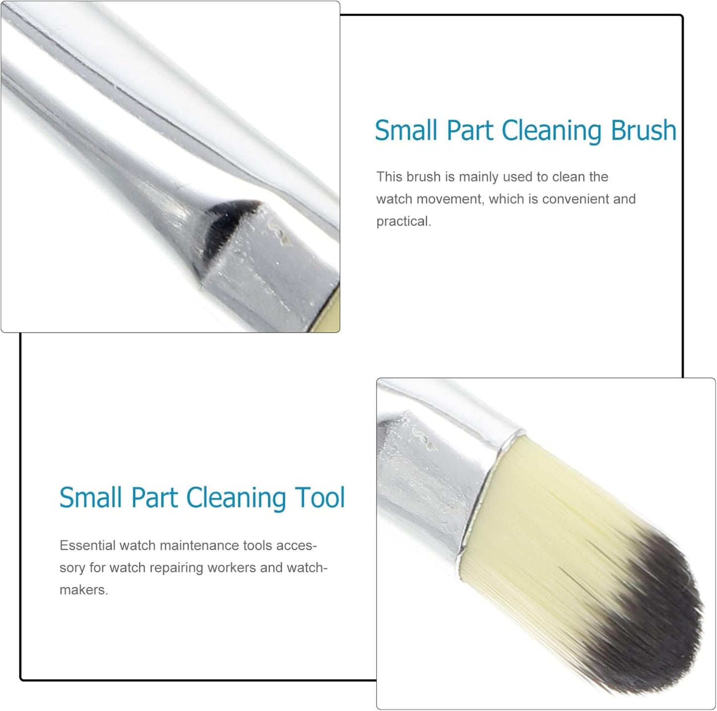 TEMPNAP 2Pcs Part Cleaning Brush for Watch Repair Soft Bristles Watch with Comfortable Handle Essential Accessories for Watchmakers and Repair