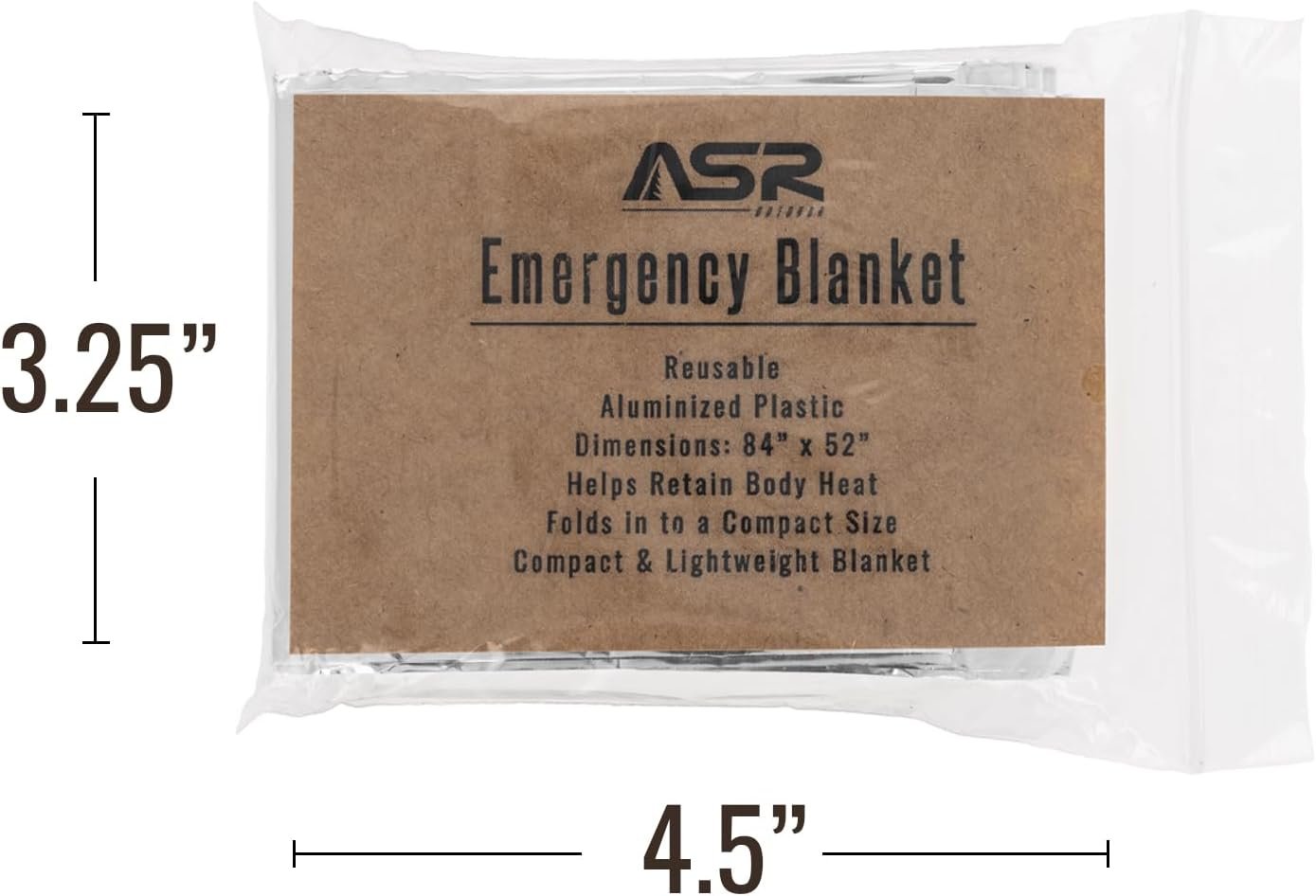Mylar Emergency Survival Sleeping Blanket - 5 Pack