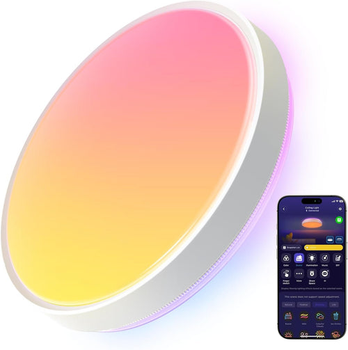 Govee Ceiling Light Pro 4300LM 15 Inch, Smart Flush Mount Ceiling Light Works with Matter & Alexa, RGBIC LED Ceiling Lights Fixtures for Bedroom, Kitchen, Hallway, 2700K-6500K Adjustable, 1 Pack