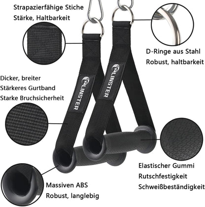 LINSTER Resistance Bands Handle Heavy Duty Gym Handles Cable Machine Attachment, Upgrade Gym Cable Handle Grips Attachment with 2 Carabiner Clips for Total Home Gym