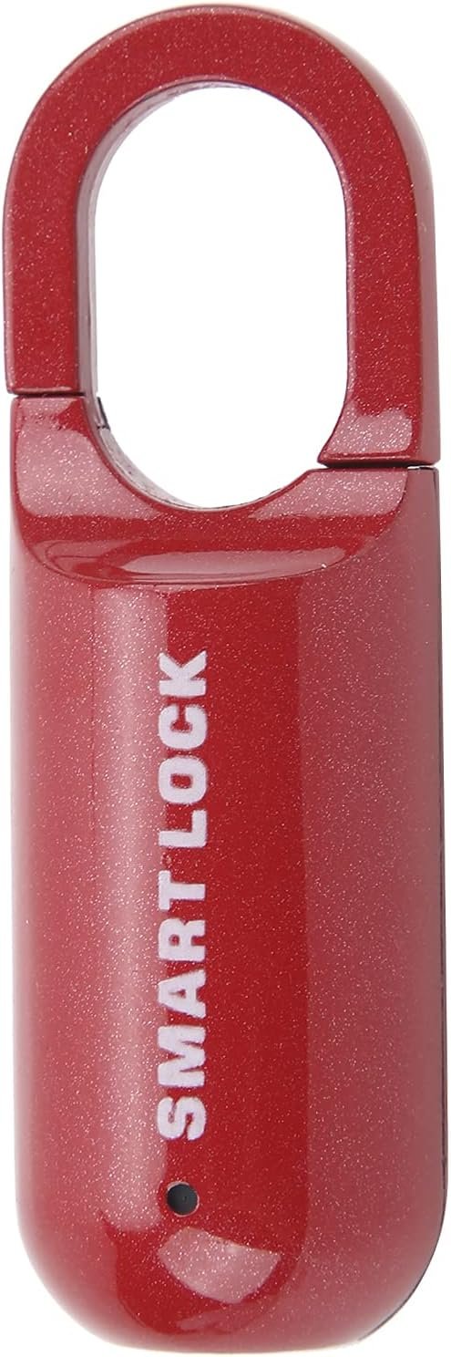 Blocco delle Impronte Digitali Antitheft Security USB Posta di Tiro Ricaricabile per la Custodia per Bagagli (BLACK) (rosso)