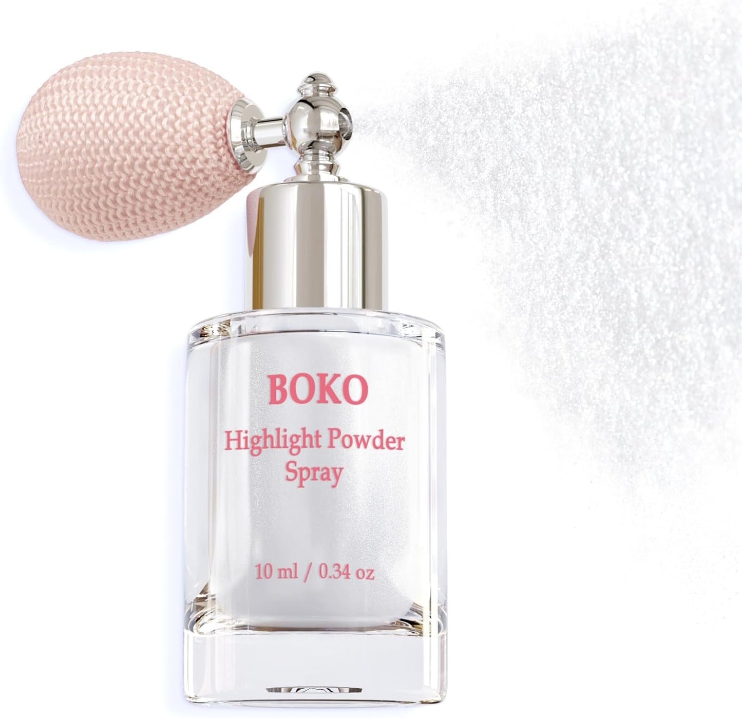 Boko Highlighter Powder Spray, Cosmetic Body Shimmer Spray High Gloss Diamond Highlight Glitter Powder Makeup Sparkle Glitter Hairspray Rave Accessories for Women Face Paint Hair Clothes