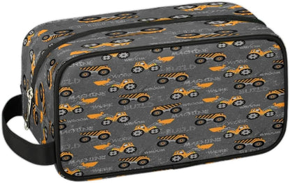 Truck Tractor Cars Hanging Toiletry Bag,Travel Hygiene Kits for Boys Mens,Waterproof Makeup Carry-on Bags,Cosmetic Bag,TSA Approved Shave Dopp Kit for Toiletries Shower Bathroom Accessories Gifts,