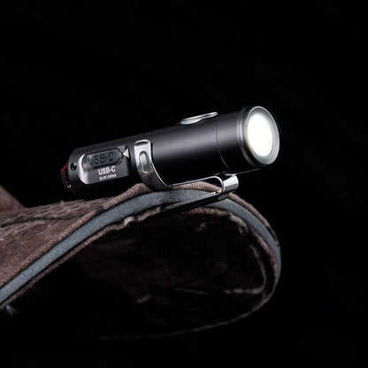 RovyVon A3 Gen 4 USB C Rechargeable EDC Flashlight 650 Lumens Super Bright Outdoor Mini Keychain Flashlights for Everyday Carry, Camping, Thanksgiving, Xmas Gift(Gun Grey)