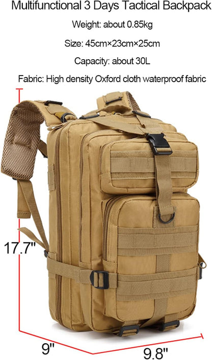 30L Mountaineering Outdoor Multifunctional Backpack 3 Days Tactical Backpack Military Tactical Backpack Assault Pack for Hiking Camping Trekking Hunting,CPcamouflage