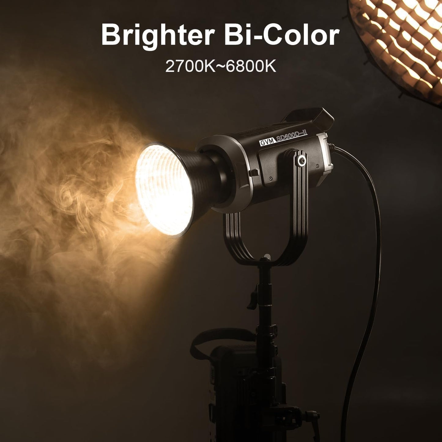 GVM Upgrade 600W Led Video Light, Bi-Color Led Studio Light Photography Lighting with APP/DMX Control, 2700K to 7500K 128000lux/1m Continuous Lighting for Studio, Video Shooting, Gaming, Broadcasting