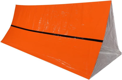 Portable Thermal Waterproof Survival Blanket, Emergency Rescue Shelter, Orange with Aluminum Coating, Wear Resistant Foldable PE Tent for Outdoor Activities Family Uses
