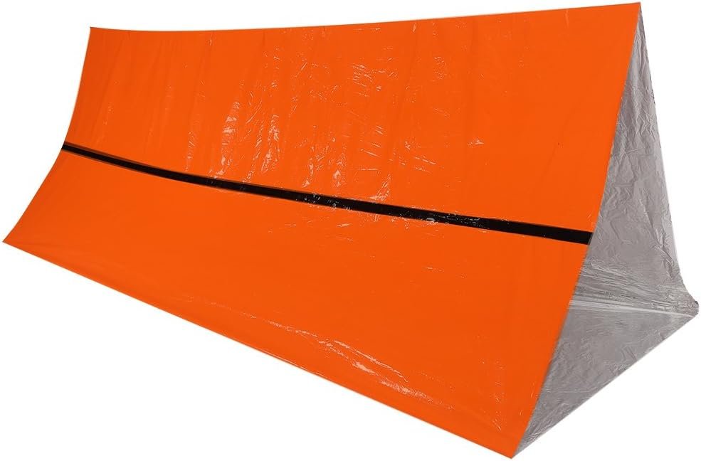 Rescue Tent, Thermal Survival Tent Waterproofs Emergency Rescue Orange Shelter Reflective Blanket for Outdoor Overnight Activities