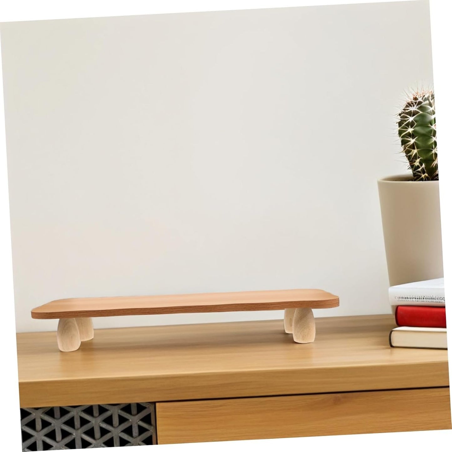 KALLORY Computer Monitor Stand Riser Ergonomic Wooden Desk Organizer for Home Office Height Durable Construction Enhances Workspace Organization Fits Heavy Monitors