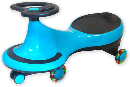 Joyano Swing Car, LED Flashing Wheels, Ride on Wiggle Car Boys and Girls, No Batteries, Gears or Pedals, Twist, Turn, Wiggle Movement to Steer, for Toddlers, Kids 3 Yrs and UP, 50kg/110lb (Blue)