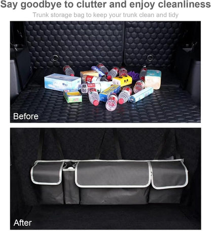AIMALL Car Trunk Hanging Storage Bag â€“ Multi-Compartment Organiser for SUV, MPV & Hatchback, Waterproof Oxford Fabric with Adjustable Straps, 6.2"x11"x3.9"