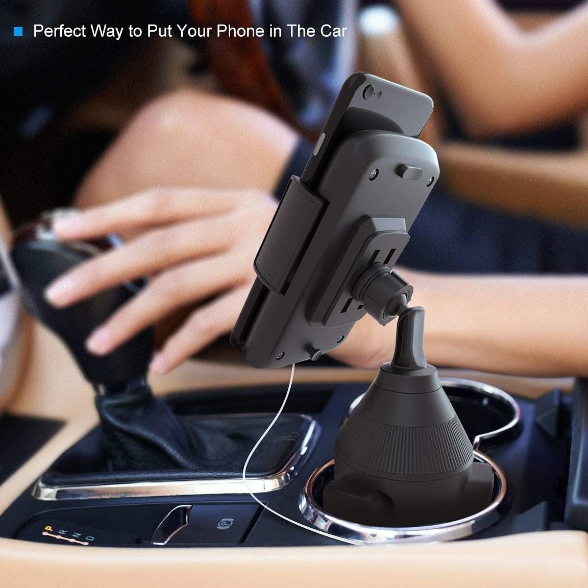 SEEKONE Universal Car Phone Holder, Smartphone Cup Holder for Car, Suitable for All Smartphones 5.5-10cm