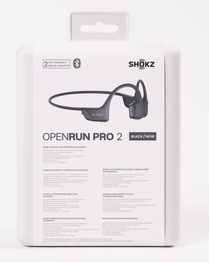 NEW SHOKZ OpenRun Pro 2 - Open-Ear, Bone Conduction Sport Headphones - Sweat Resistant, Workout Headphones with 30ft Bluetooth - Secure, Wireless, Comfortable Fit - Deep Bass and Smart Mic - SHOKZ App