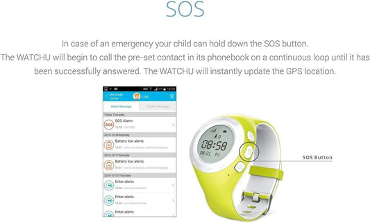 WATCHU for Kids Phone Watch with GPS Tracker - Check Your Child's Whereabouts - SOS Button with Voice Chat - Call Them from Your Mobile - Friendly UK Tech Support (Grasshopper Green)