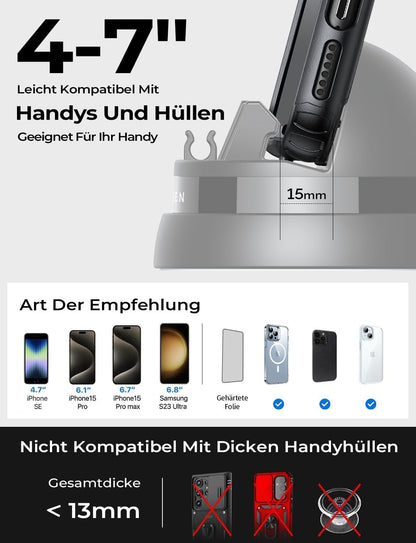 LISEN Universal Car Phone Holder, Car Phone Holder, Car Phone Holder, Car Phone Holder, Suction Cup for Phone, Car Smartphone Holder, Car Phone Holder
