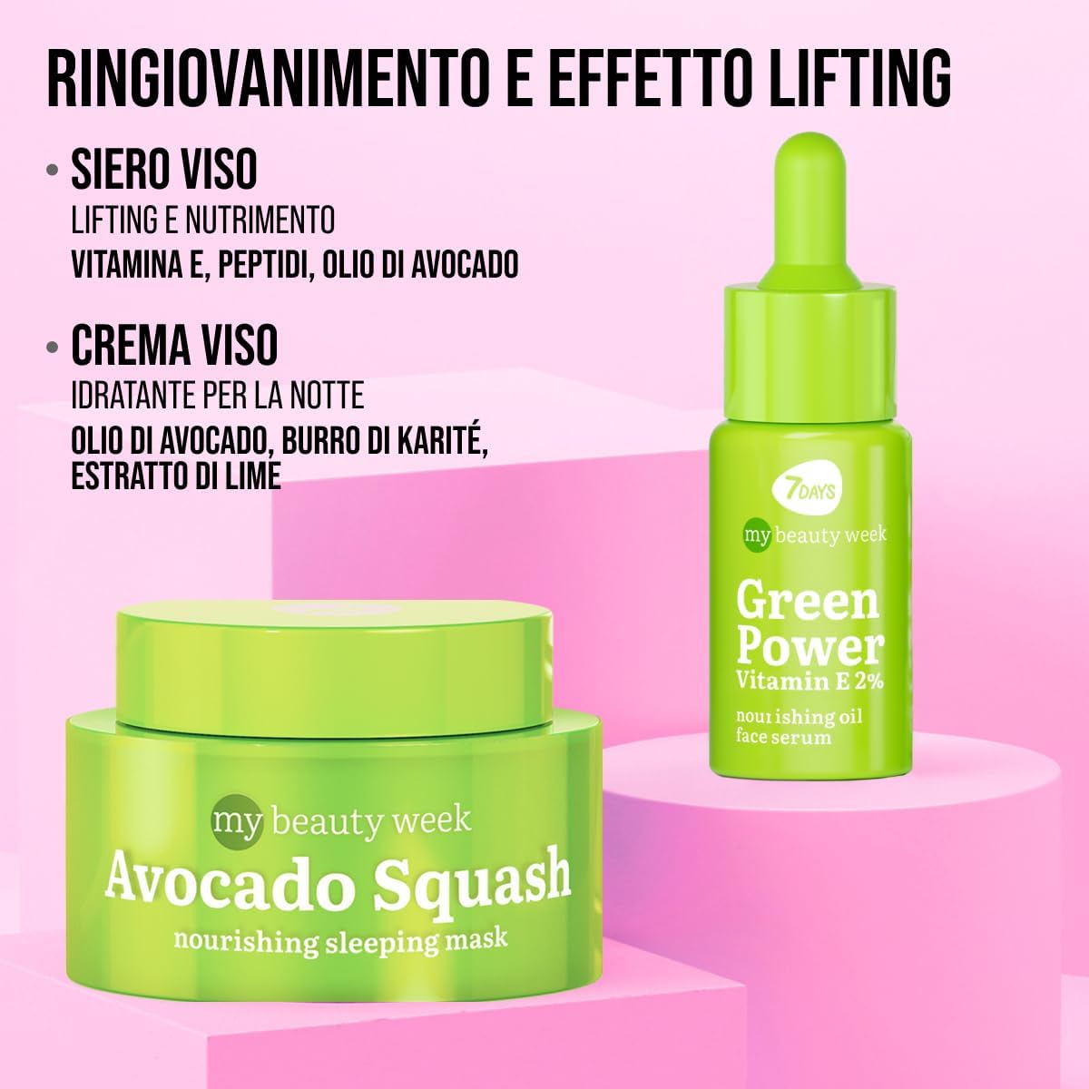 7DAYS - Vitamin E Facial Serum - Nourishing Serum with Avocado Oil and Peptides - Korean Anti-Aging Moisturizing Serum - Anti-Wrinkle Facial Serum for Mature and Dry Skin