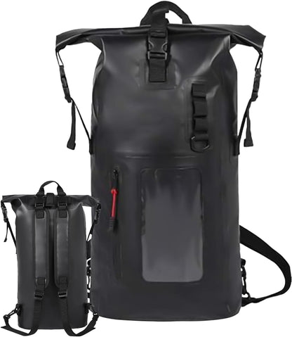 Nuytghr Waterproof Gear Backpack, Heavy-Duty Dry Bag, Large Storage Pack, 28x16x66cm Roll-Top Travel Sack, Floating Outdoor Companion, for Kayaking Camping Beach Trips