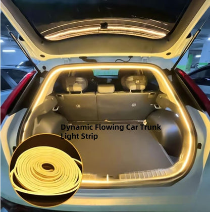 Dynamic Flowing Car Trunk Light Strip, 2025 Upgrade Flexible Universal Trunk Led Light Strip for Car Trunk Cargo Area or Interior Illumination Decoration Dynamic Atmosphere (Warm,2 Meters)