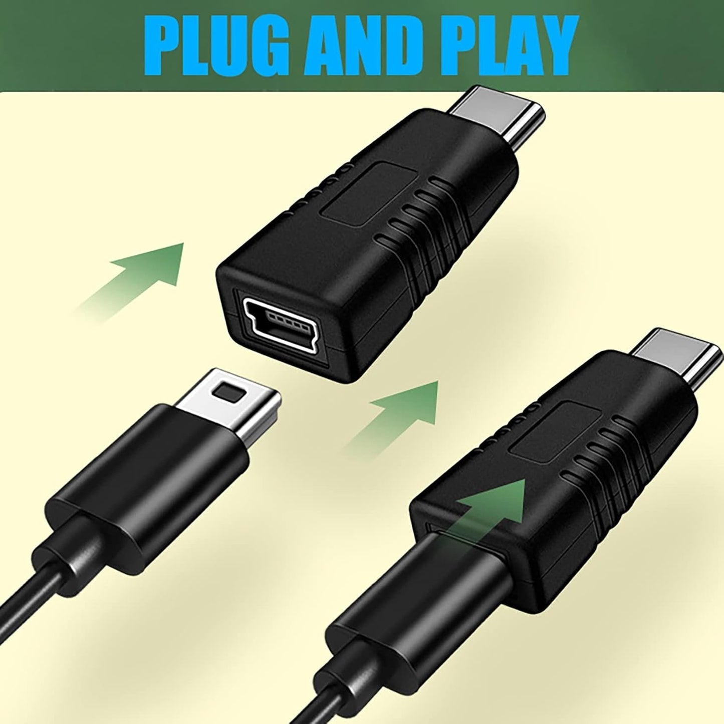 5Pack Mini USB to USB C Adapter, tunghey Mini USB Female to USB C Male Convert Charging & Data Sync Compatible with Galaxy S10 S9 S8 Plus Note 9 8, V40 V35 V30 V20 G7 G6 G5,Mo-to Z2 Z3