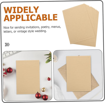 DIYEAH Vintage Stationery Paper 50 Sheets Letter Writing Paper in Kraft for Special Occasions and Handwritten Notes