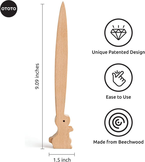 OTOTO Bernie Bunny Toaster Tongs, Toaster Tongs, Multi-Purpose Wooden Tongs for Appetizers, Wooden Utensils and Cute Kitchen Gadgets