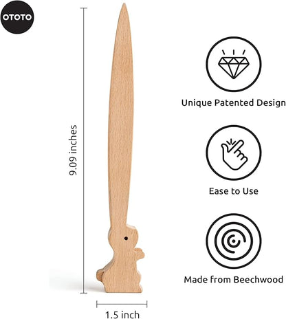 OTOTO Bernie Bunny Toaster Tongs - Rabbit Toast Tongs, Wooden Tongs for Toaster, Wooden Toaster Tongs - Multipurpose Mini Tongs for Appetizers, Wood Utensils & Cute Kitchen Gadgets