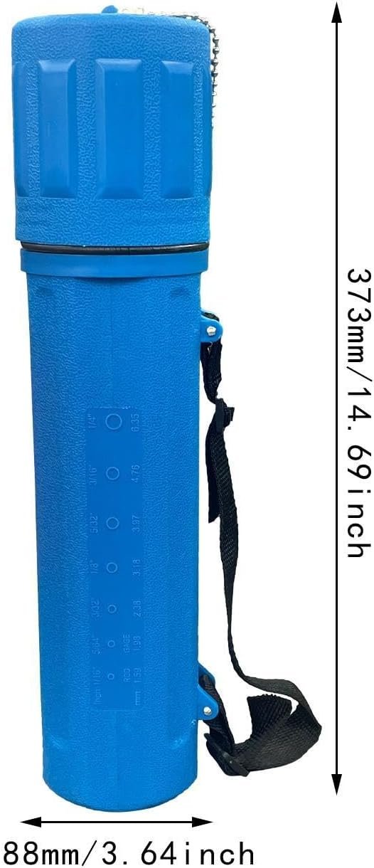 Oshhni Welding Rod Holder Welding Rod Canister 15 inch Airtight with Strap Workspace Organization Airproof Welding Rod Storage Tube, Blue