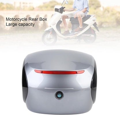 Bauletto per litri, bauletto per moto con serratura di sicurezza, cuscino posteriore, fodera rimovibile e lavabile, bauletto posteriore impermeabile per bici (GRAY)