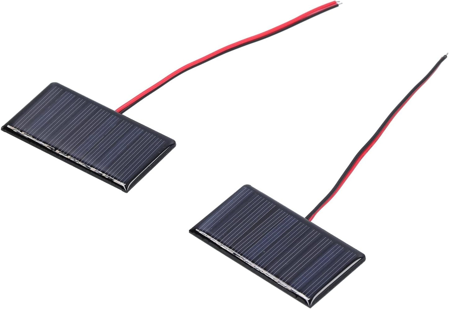 2 Pcs Small Solar Panels, 5V 0.3W 60MA 68x36mm, Micro Mini Polycrystalline Cells for Light, Phone Charger, Flashlight