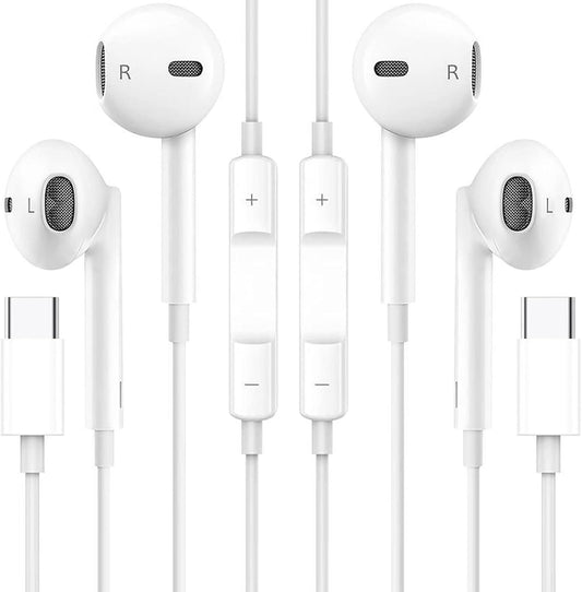 2 Pack USB C Headphones Earbuds for iPhone 16, Type C Earbuds Wired Earphones (Microphone & Remote Control) Noise Cancelling for iPhone 15 Pro Max, Galaxy S23/S22/S21/S20/Ultra Note10/20, Pixel