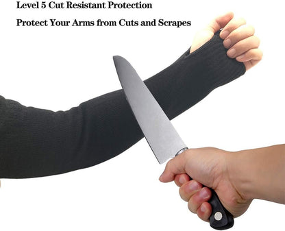ReHaffe Kevlar Arm Sleeves Heat Resistant,19 inch Long Arms Safety Sleeve with Thumb Hole,Men Women Protective Arm Guards for biting Mechanic Work and Vehicles Fixing