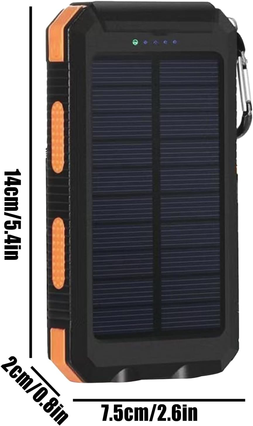 Solar Charger - 20000mAh Portable Solar Fast Charger | Waterproof Battery Pack with Flashlight Survival Gear for Hiking, Explorer & Cell Phone