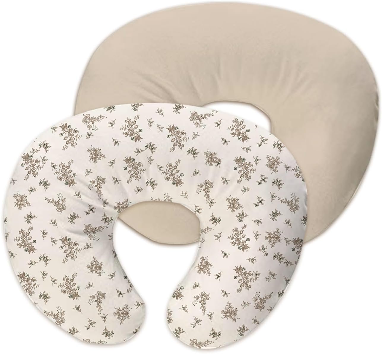 lethooly Nursing Pillow Cover,2-Pack Removable Cover for Breastfeeding Pillows,Ultra-Soft Baby Nursing Pillow, Fits Newborn Feeding Pillow 22.5in*18in Polyesterï¼ˆRosebuds and Vinesï¼‰â€¦