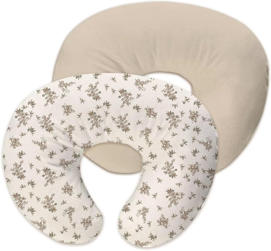 lethooly Nursing Pillow Cover,2-Pack Removable Cover for Breastfeeding Pillows,Ultra-Soft Baby Nursing Pillow, Fits Newborn Feeding Pillow 22.5in*18in Polyesterï¼ˆRosebuds and Vinesï¼‰â€¦