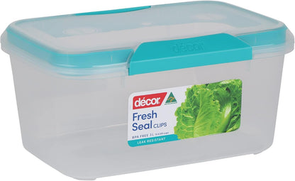 DÃ©cor Match-ups Clips | Food Storage Pantry Container | Ideal for Meal Prep | BPA Free | Dishwasher, Freezer & Microwave Safe, Polypropylene, 3L, Transparent, 232200-004