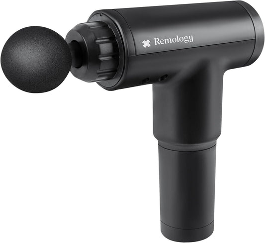Remology Impact Therapy Massage Gun for Pain Relax – 6-Speed Muscle Massager, Percussion Massage Tool with 4 Heads, Rechargeable Vibrating Massage Gun