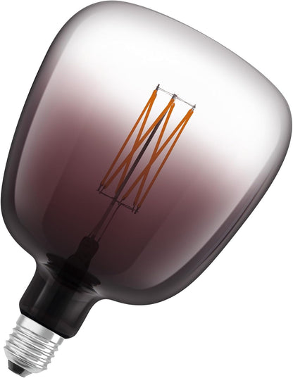 OSRAM LED Vintage 1906 Smoked Glass 4.5W 150lm Globe Shape 140mm Diameter E27 Warm White Linear Filament Dimmable Up To 15,000 Hours Life
