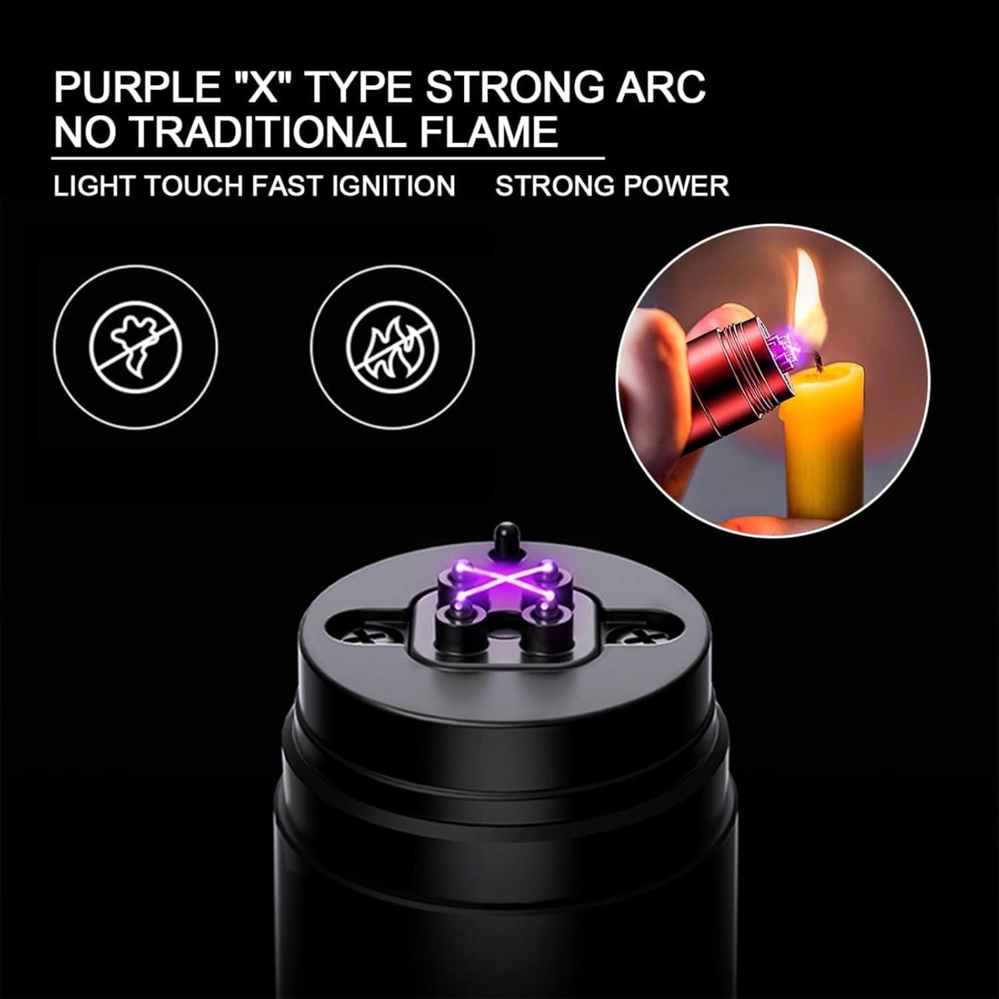 3-in-1 Rechargeable Flashlight with Arc Lighter and Alarm,Multifunctional Rechargeable Flashlight High Lumens,3 in 1 Powerful Tactical Flashlight for Camping (Red)