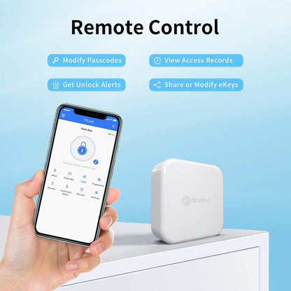 OLUMAT Wi-Fi Gateway, Smart Hub for Remote Control Door Lock with TTLock App, Wi-Fi Bridge Work with Alexa Google Home for Voice Control