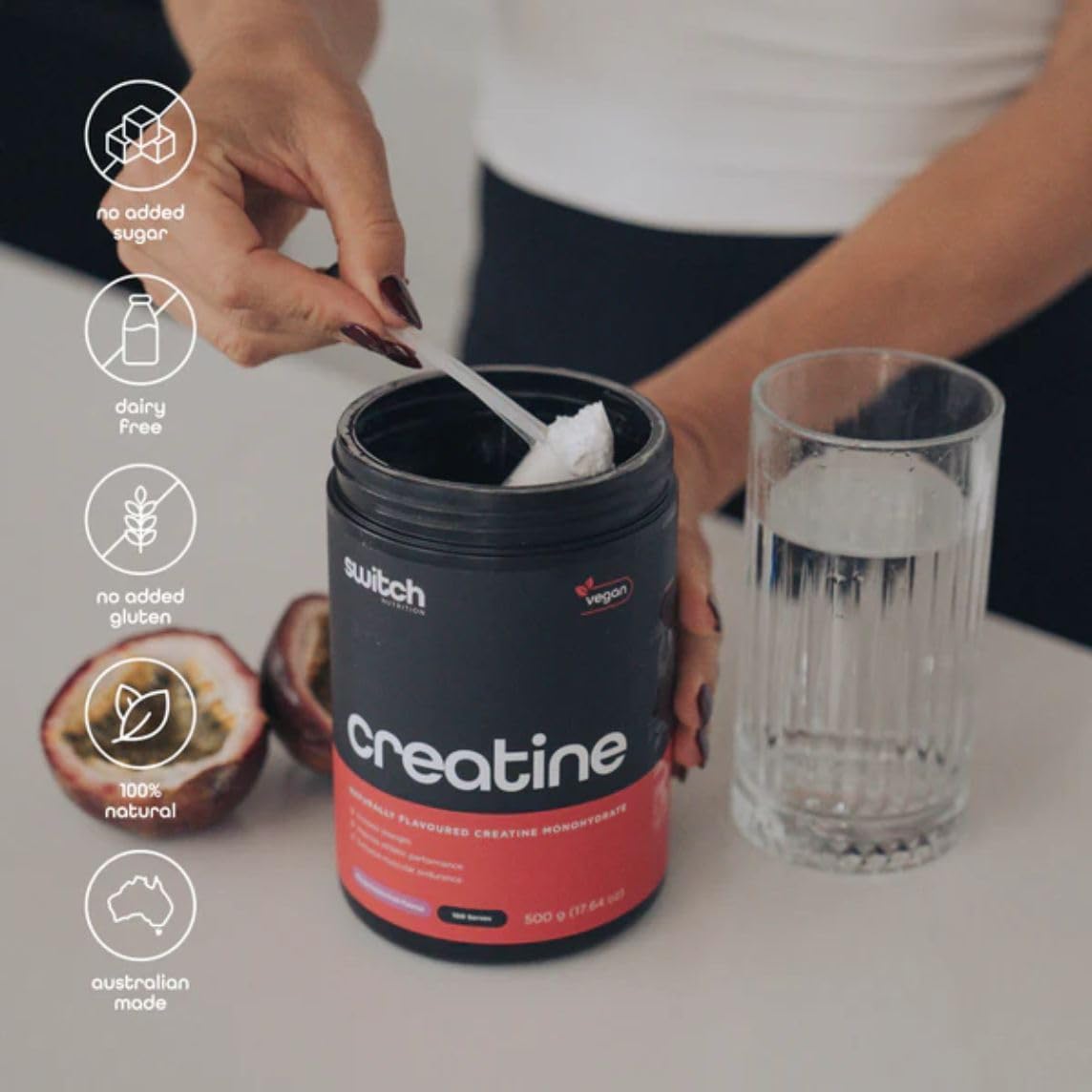 Switch Nutrition Flavoured Creatine Monohydrate 500gm Mango Passionfruit