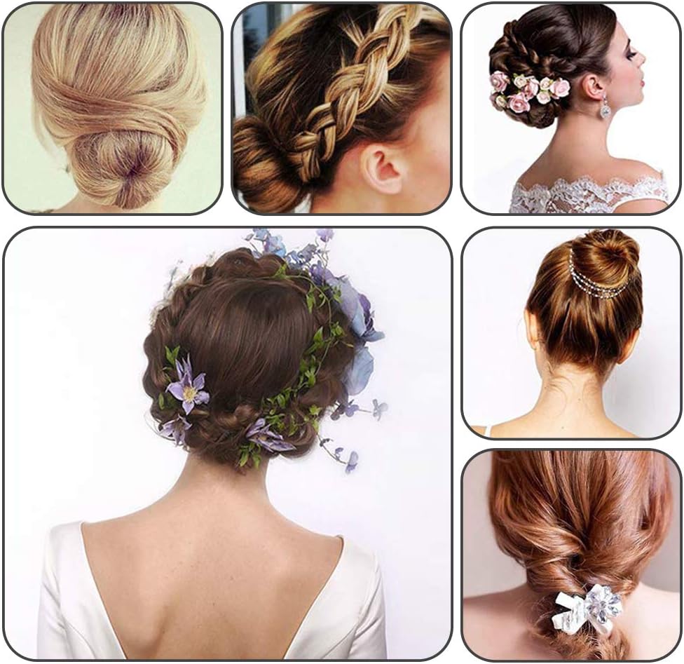 Hair Styling Accessories Set, 27pcs Hair Bun Maker French Hair Braiding Kit with Black Hair Clips Braiding Pins for Women Girls