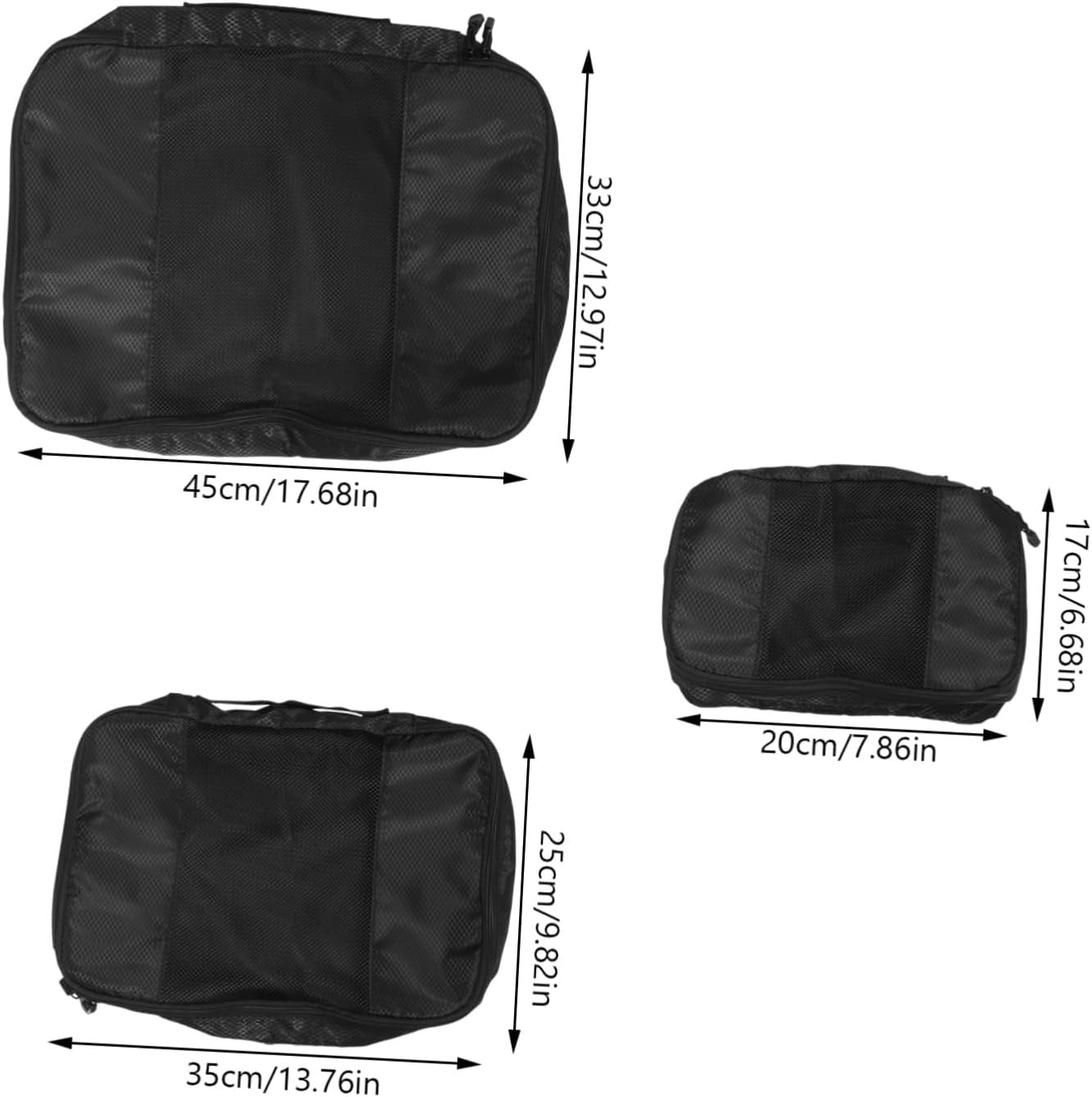 EXHUMKY 3Pcs Travel Storage Bags Large Capacity Packing Cubes for Luggage Organization Portable